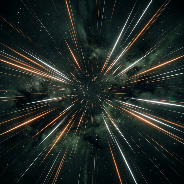 Cinematic deep space with speed light trails